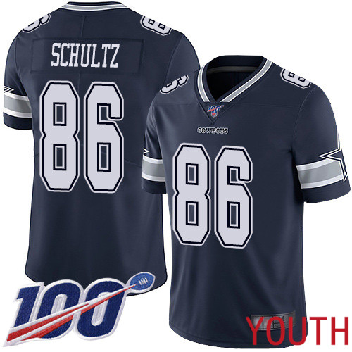 Youth Dallas Cowboys Limited Navy Blue Dalton Schultz Home #86 100th Season Vapor Untouchable NFL Jersey->youth nfl jersey->Youth Jersey